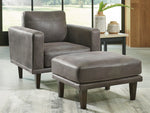 Arroyo Smoke Faux Leather Ottoman