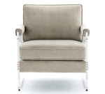 Avonley Taupe Velvet/Acrylic Accent Chair