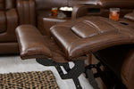 Backtrack Chocolate Power Recliner Loveseat