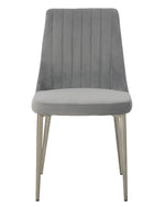 Barchoni 2 Gray Velvet/Gold Metal Side Chairs