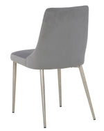 Barchoni 2 Gray Velvet/Gold Metal Side Chairs