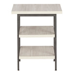 Bayflynn 2 Whitewash Wood/Gunmetal Metal End Tables