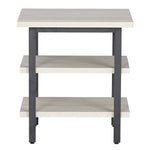 Bayflynn 2 Whitewash Wood/Gunmetal Metal End Tables