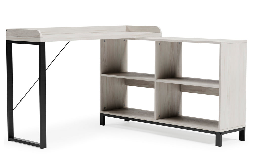 Bayflynn Whitewash Wood/Black Metal L-Desk