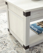 Bayflynn Whitewash Wood Lift-Top Coffee Table