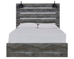 Baystorm Gray Wood Queen Panel Bed with Sconces