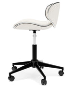 Beauenali White Faux Leather Home Office Chair