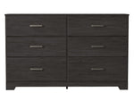 Belachime Black Wood 6-Drawer Dresser