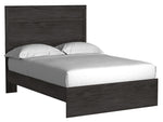 Belachime Black Wood Full Panel Bed