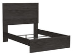 Belachime Black Wood Full Panel Bed