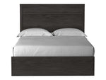 Belachime Black Wood Queen Panel Bed