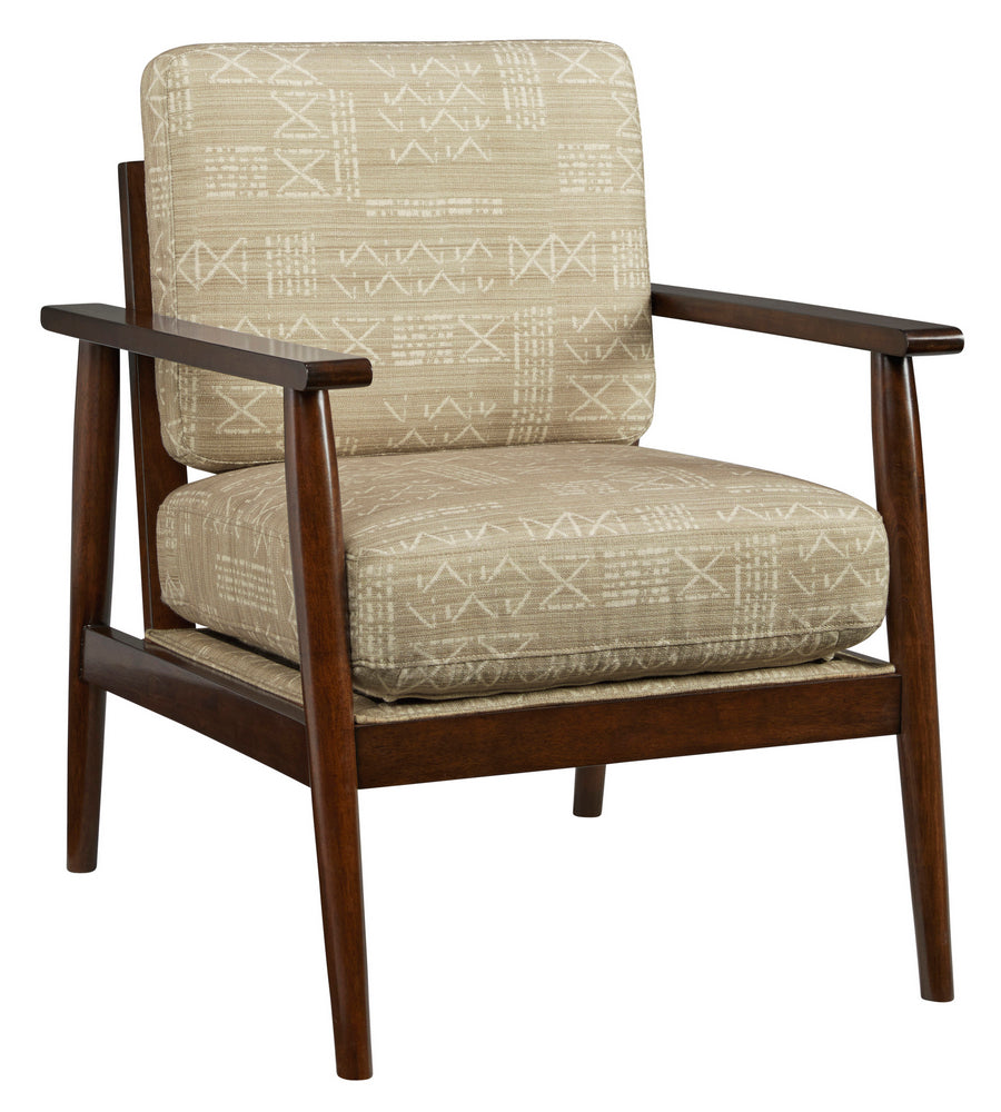 Bevyn Printed Beige Fabric Accent Chair