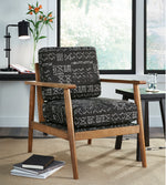 Bevyn Printed Charcoal Fabric Accent Chair