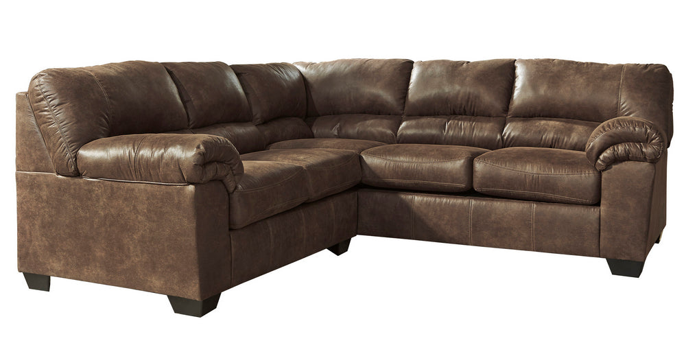 Bladen 2-Pc Coffee Faux Leather Sectional with RAF Sofa (Oversized)