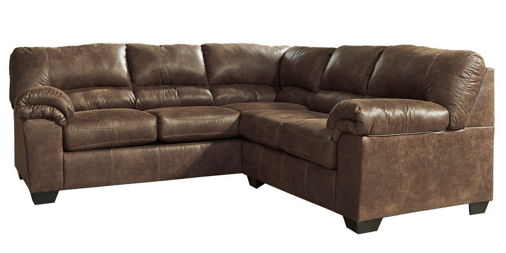 Bladen 2-Pc Coffee Faux Leather Sectional with LAF Sofa (Oversized)