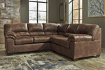 Bladen 2-Pc Coffee Faux Leather Sectional with LAF Sofa (Oversized)