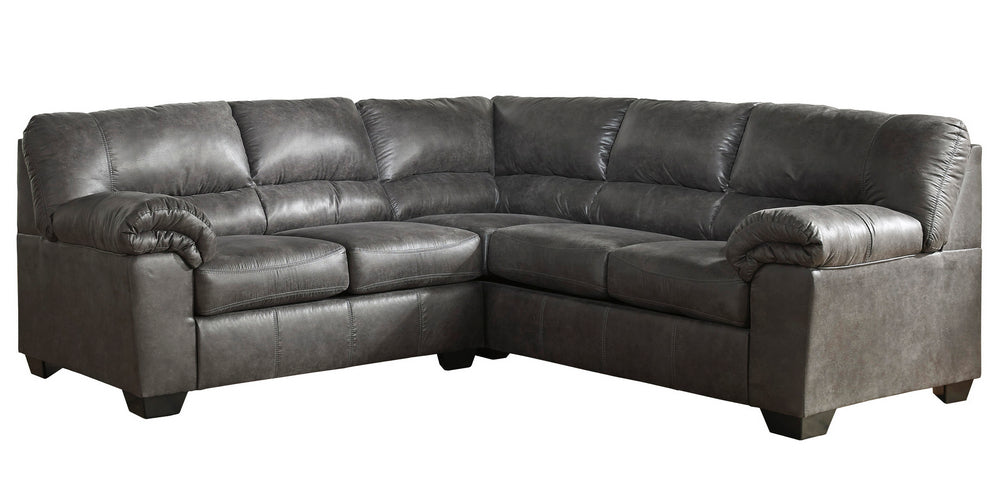 Bladen 2-Pc Slate Faux Leather Sectional with RAF Sofa (Oversized)