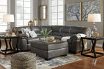 Bladen 2-Pc Slate Faux Leather Sectional with RAF Sofa (Oversized)