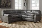 Bladen 2-Pc Slate Faux Leather Sectional with LAF Sofa (Oversized)