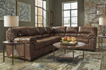 Bladen 3-Pc Coffee Faux Leather Sectional with RAF Sofa (Oversized)