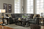 Bladen 3-Pc Slate Faux Leather Sectional with LAF Sofa (Oversized)