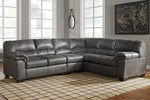 Bladen 3-Pc Slate Faux Leather Sectional with RAF Sofa (Oversized)