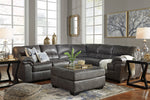 Bladen 3-Pc Slate Faux Leather Sectional with RAF Sofa (Oversized)