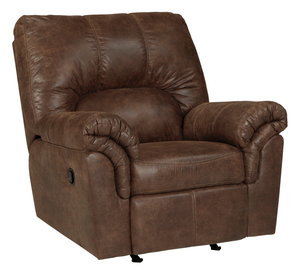 Bladen Coffee Faux Leather Manual Rocker Recliner