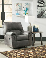 Bladen Slate Faux Leather Manual Rocker Recliner