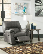 Bladen Slate Faux Leather Manual Rocker Recliner