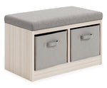 Blariden Gray/Natural Wood Storage Bench