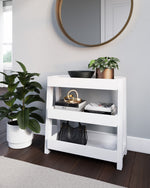 Blariden Metallic Gray Shelf Accent Table