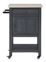 Boderidge Black Wood Bar Cart