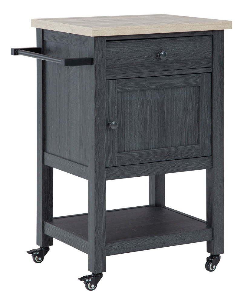 Boderidge Black Wood Bar Cart