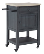 Boderidge Black Wood Bar Cart