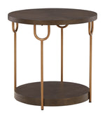 Brazburn Dark Brown/Gold End Table