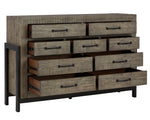 Brennagan Gray Wood 9-Drawer Dresser