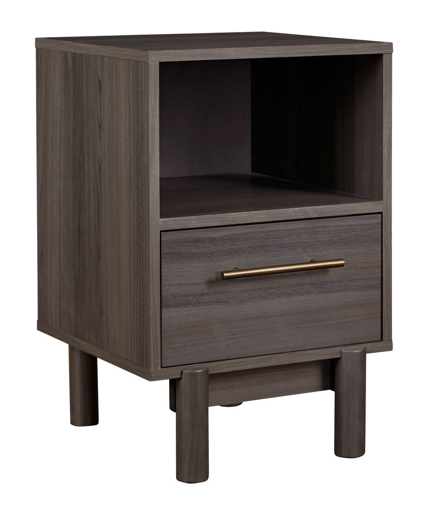 Brymont Dark Gray Wood 1-Drawer Nightstand