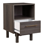 Brymont Dark Gray Wood 1-Drawer Nightstand