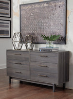 Brymont Dark Gray Wood 6-Drawer Dresser