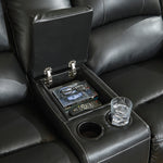 Calderwell Black Power Recliner Loveseat