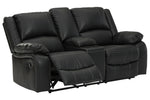 Calderwell Black Manual Recliner Loveseat