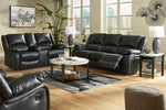 Calderwell Black Manual Recliner Loveseat