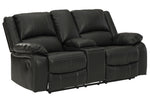 Calderwell Black Manual Recliner Loveseat