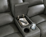 Calderwell Gray Power Recliner Loveseat