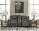 Calderwell Gray Power Recliner Loveseat