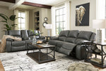 Calderwell Gray Power Recliner Loveseat