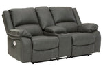 Calderwell Gray Power Recliner Loveseat