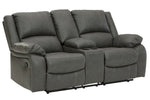 Calderwell Gray Manual Recliner Loveseat