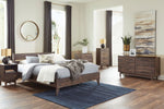 Calverson Mocha Wood Full Platform Bed with Headboard